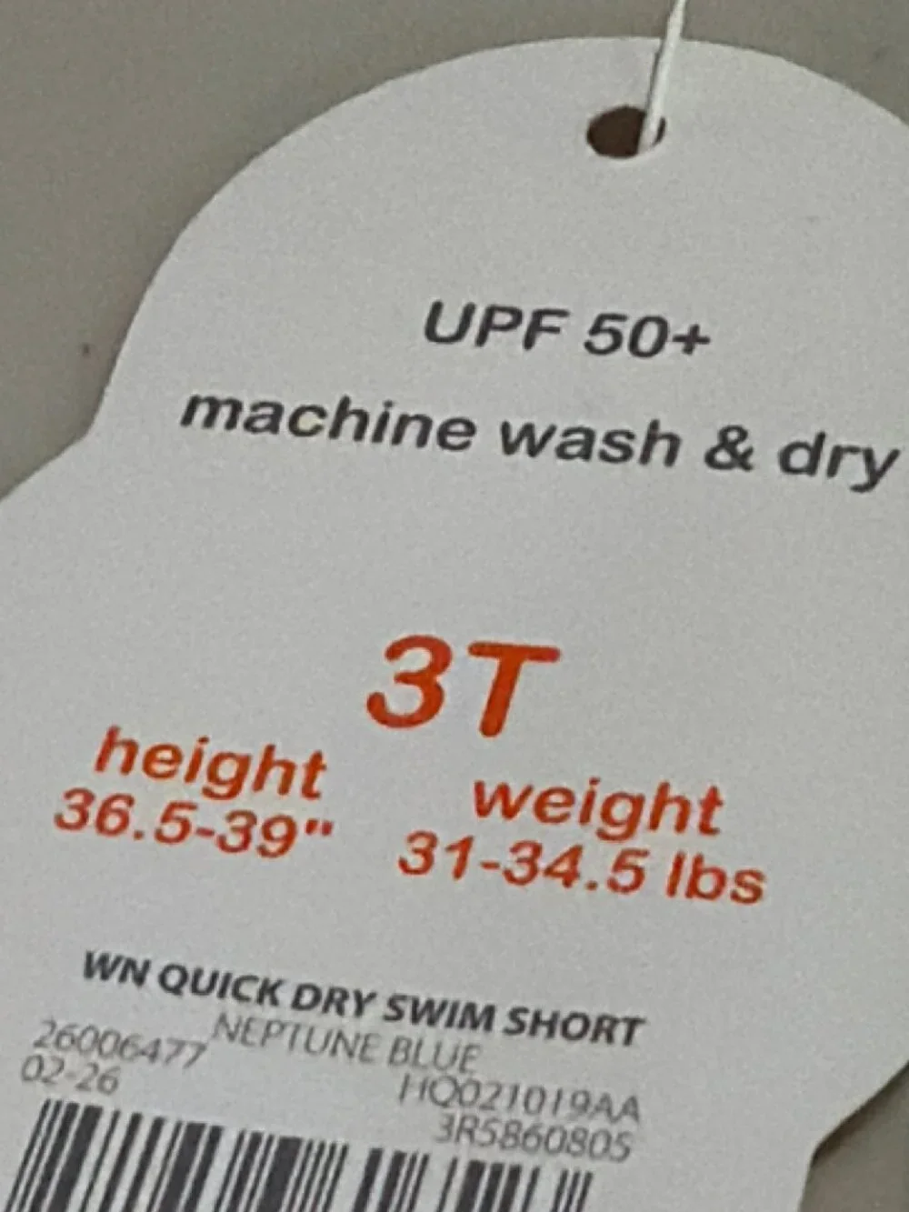 Wonder Nation Toddler Boys UPF 50+ Quick Dry Swim Shorts 3T New
